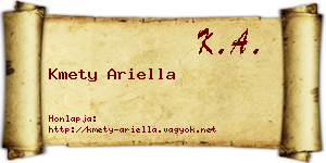 Kmety Ariella névjegykártya